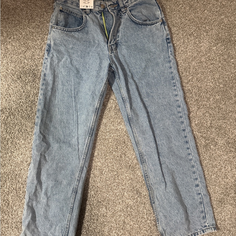 Zara Men's Light Blue Relaxed Jeans